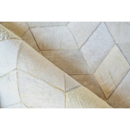 Natural Hide Rug by Exquisite Rugs in ivory. Made from leather hide in a unique style.