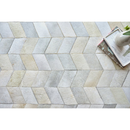 Natural Hide Rug by Exquisite Rugs in ivory. Made from leather hide in a unique style.