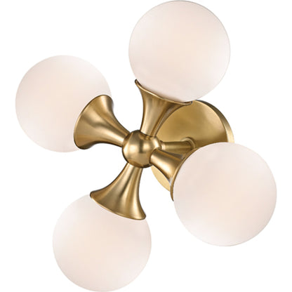 Astoria Wall Sconce by Hudson Valley in aged brass. Made from steel in a modern style.