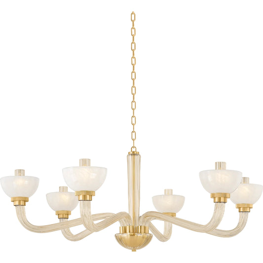 001 SI-2388417 | Primary Silo | St. Lawrence Chandelier by Hudson Valley in aged brass. Made from glass in a unique style.