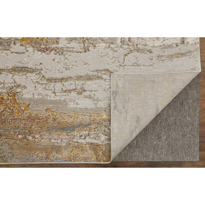 Aura Rug - 39LMF by Feizy in ivory, gold, brown. Made from polyester, polypropylene in a unique style.
