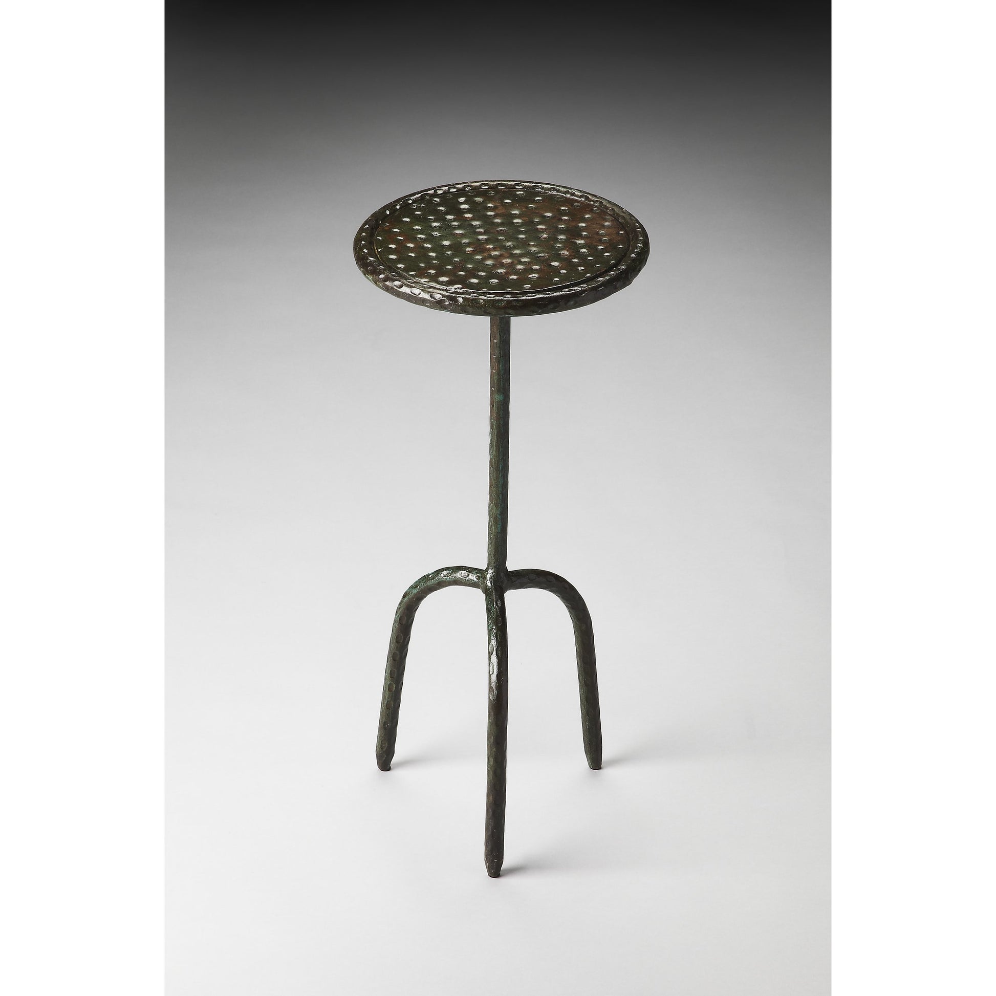 Founders Iron Accent Table by Butler Specialty Company in gray and metalworks. Made from iron in a modern style.
