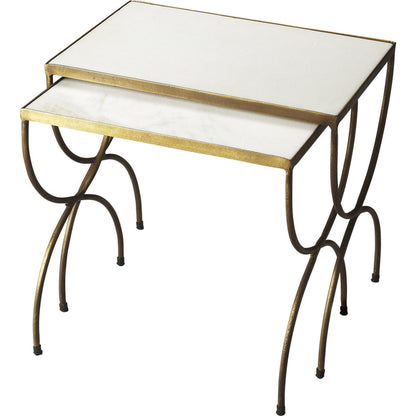 Bacchus Marble & Iron Nesting Tables by Butler Specialty Company in multi-color and metalworks. Made from iron, marble in a modern style.