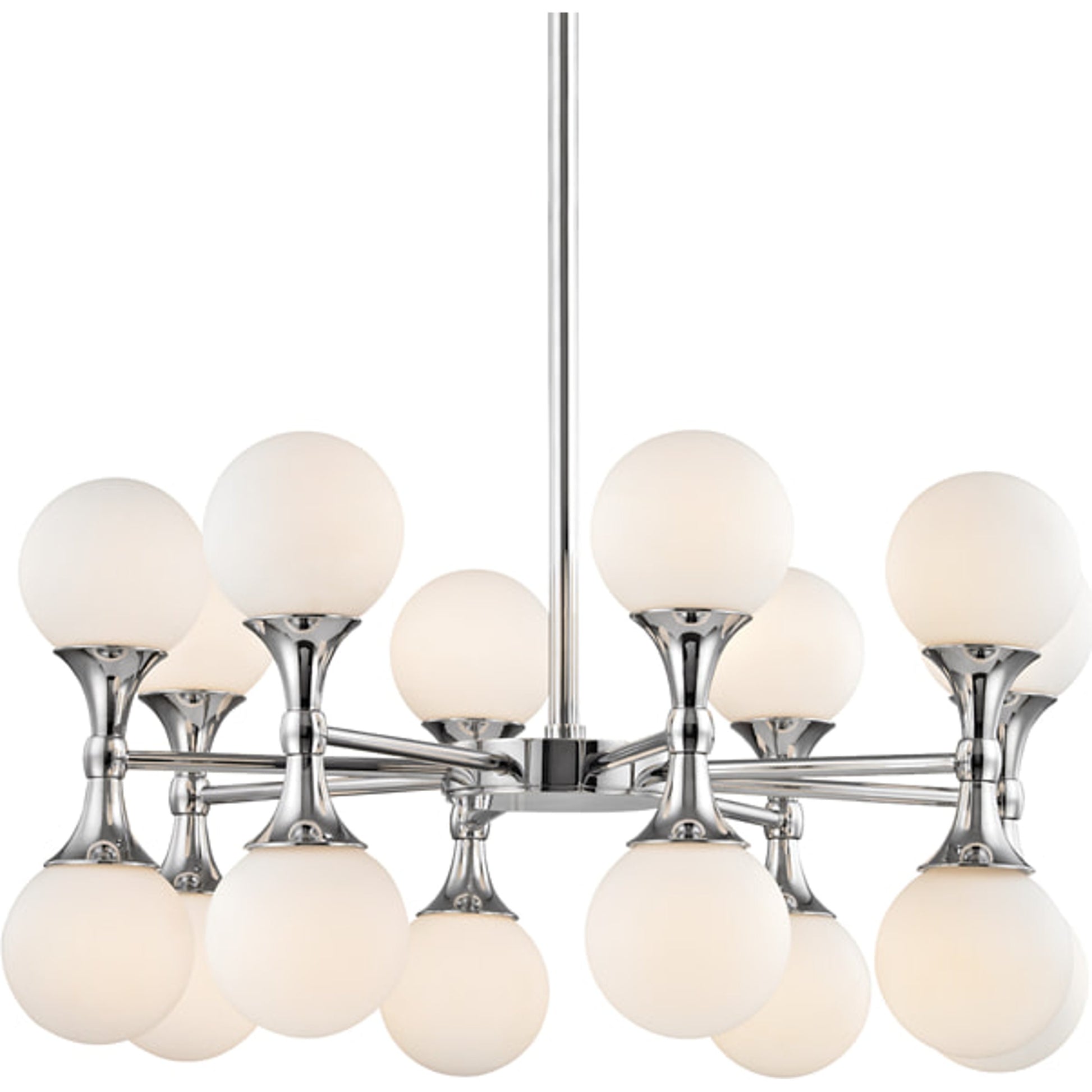 Astoria Chandelier by Hudson Valley in aged brass. Made from steel in a modern style.