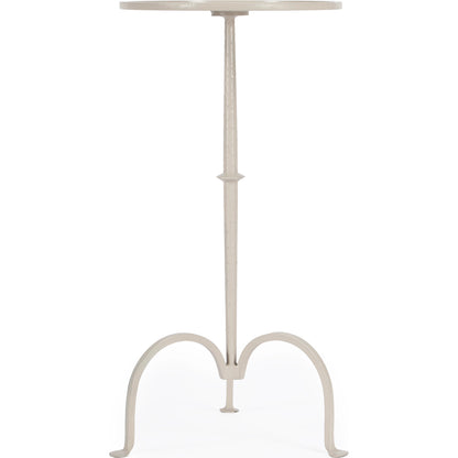 Founders White Iron Pedestal Table by Butler Specialty Company in white and metalworks. Made from iron in a modern style.