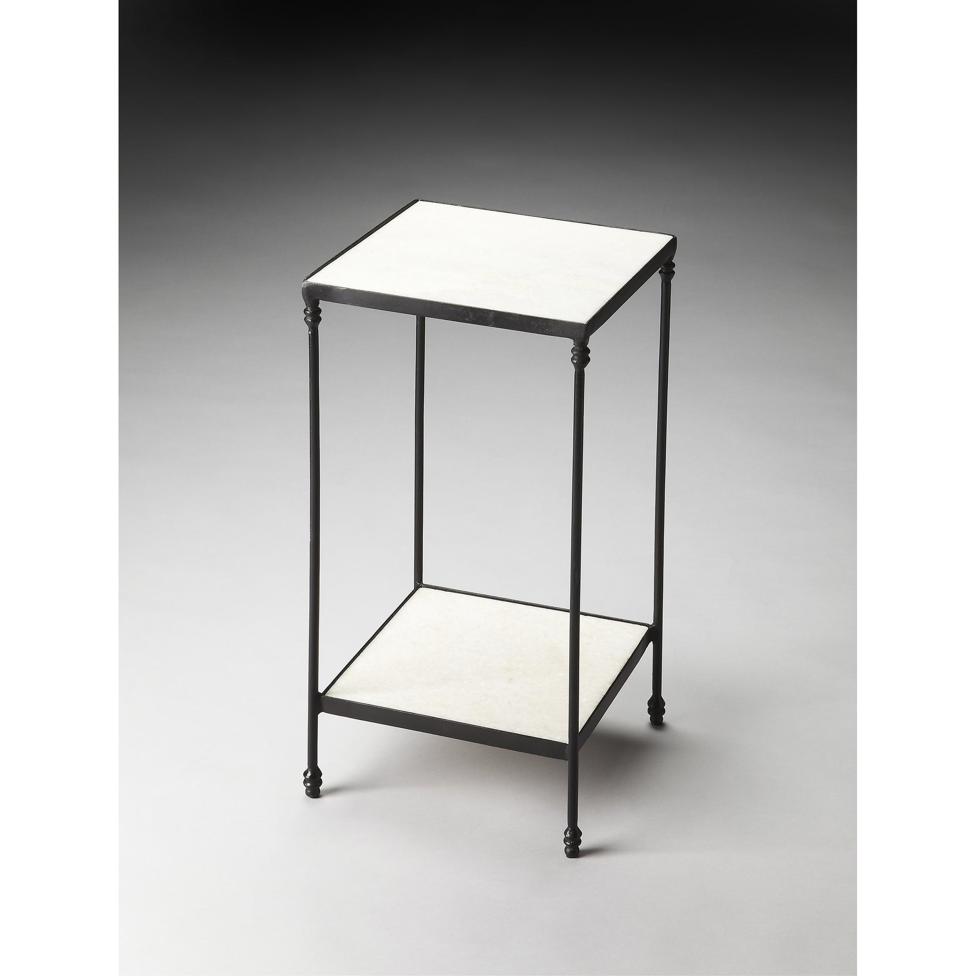 Larkin Marble & Iron Accent Table by Butler Specialty Company in multi-color and metalworks. Made from iron, marble in a modern style.