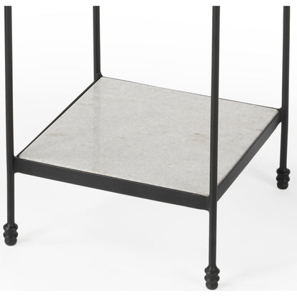Larkin Marble & Iron Accent Table by Butler Specialty Company in multi-color and metalworks. Made from iron, marble in a modern style.