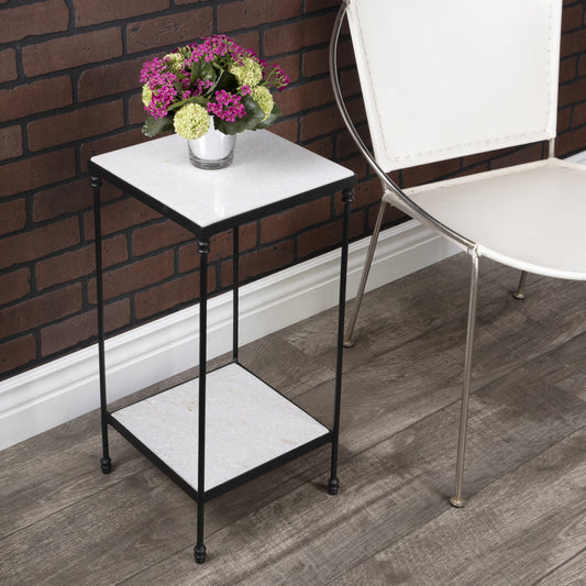 Larkin Marble & Iron Accent Table by Butler Specialty Company in multi-color and metalworks. Made from iron, marble in a modern style.