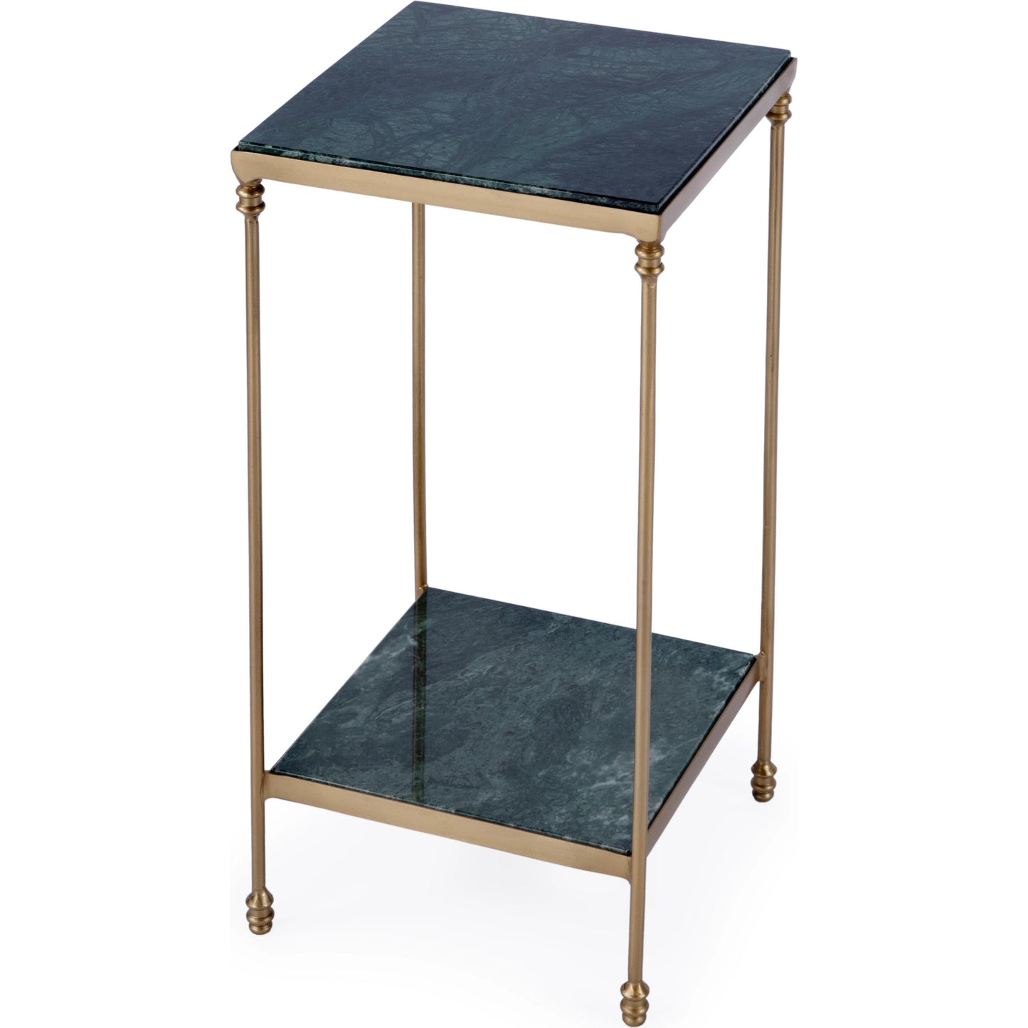 001 SI-2155876 | Primary Silo | Larkin Accent Table by Butler Specialty Company in green marble. Made from iron + marble in a modern style.