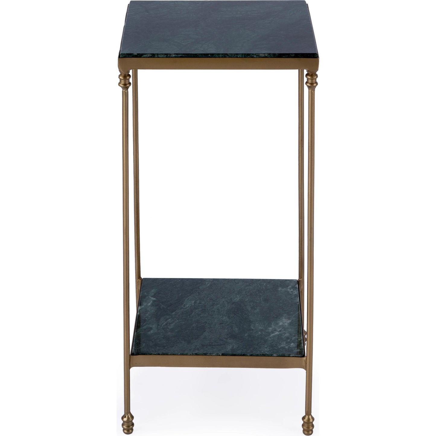 003 SI-2155876 | Additional Silo | Larkin Accent Table by Butler Specialty Company in green marble. Made from iron + marble in a modern style.