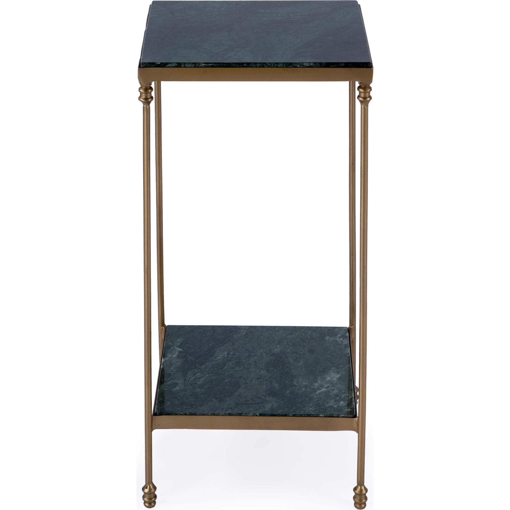 Larkin Accent Table by Butler Specialty Company in green marble. Made from iron + marble in a modern style.