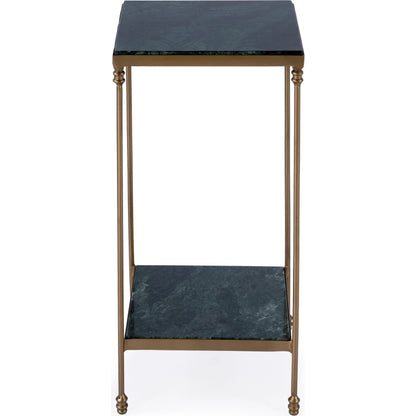 Larkin Accent Table by Butler Specialty Company in green marble. Made from iron + marble in a modern style.