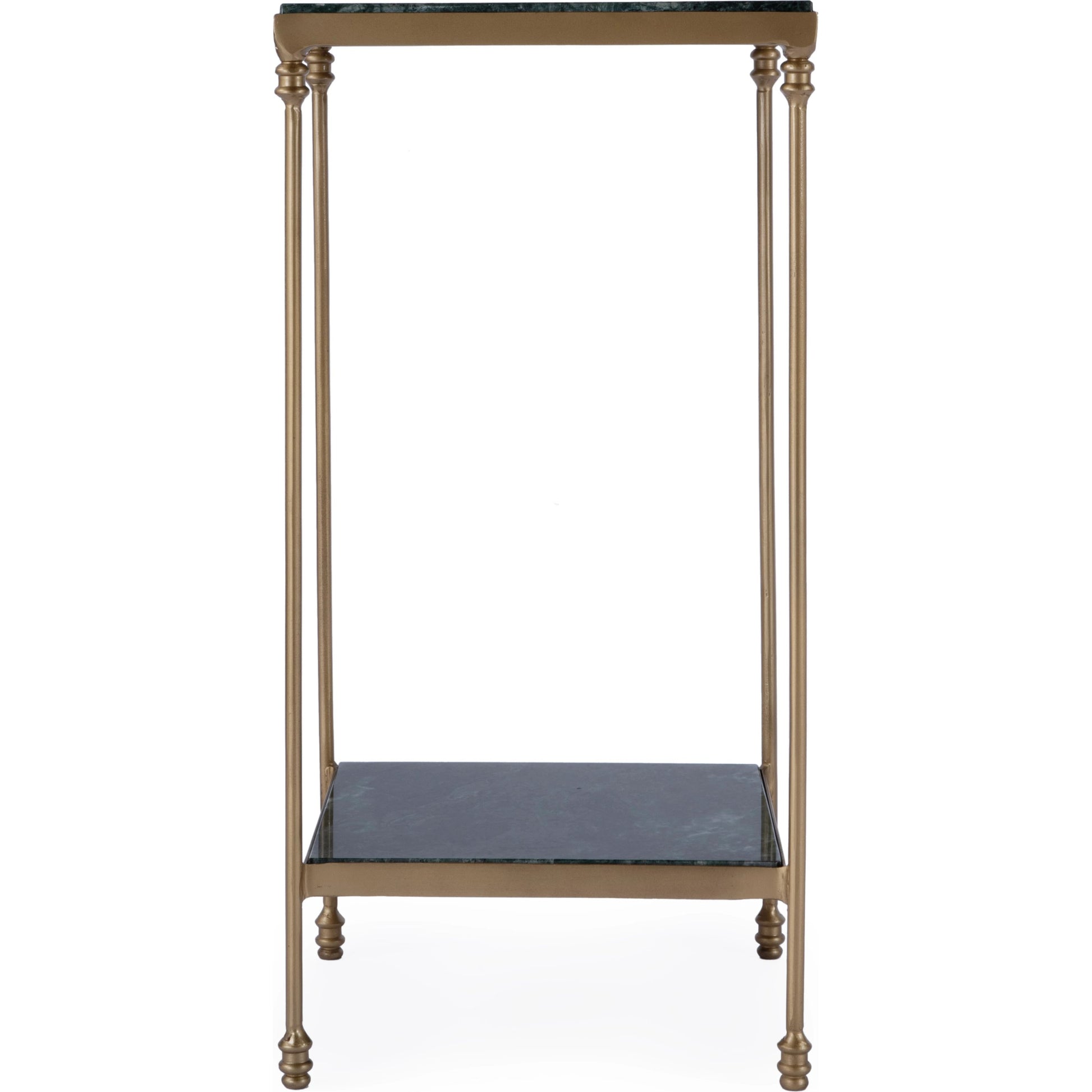 Larkin Accent Table by Butler Specialty Company in green marble. Made from iron + marble in a modern style.