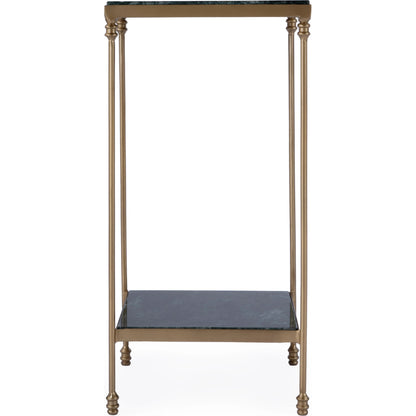 Larkin Accent Table by Butler Specialty Company in green marble. Made from iron + marble in a modern style.