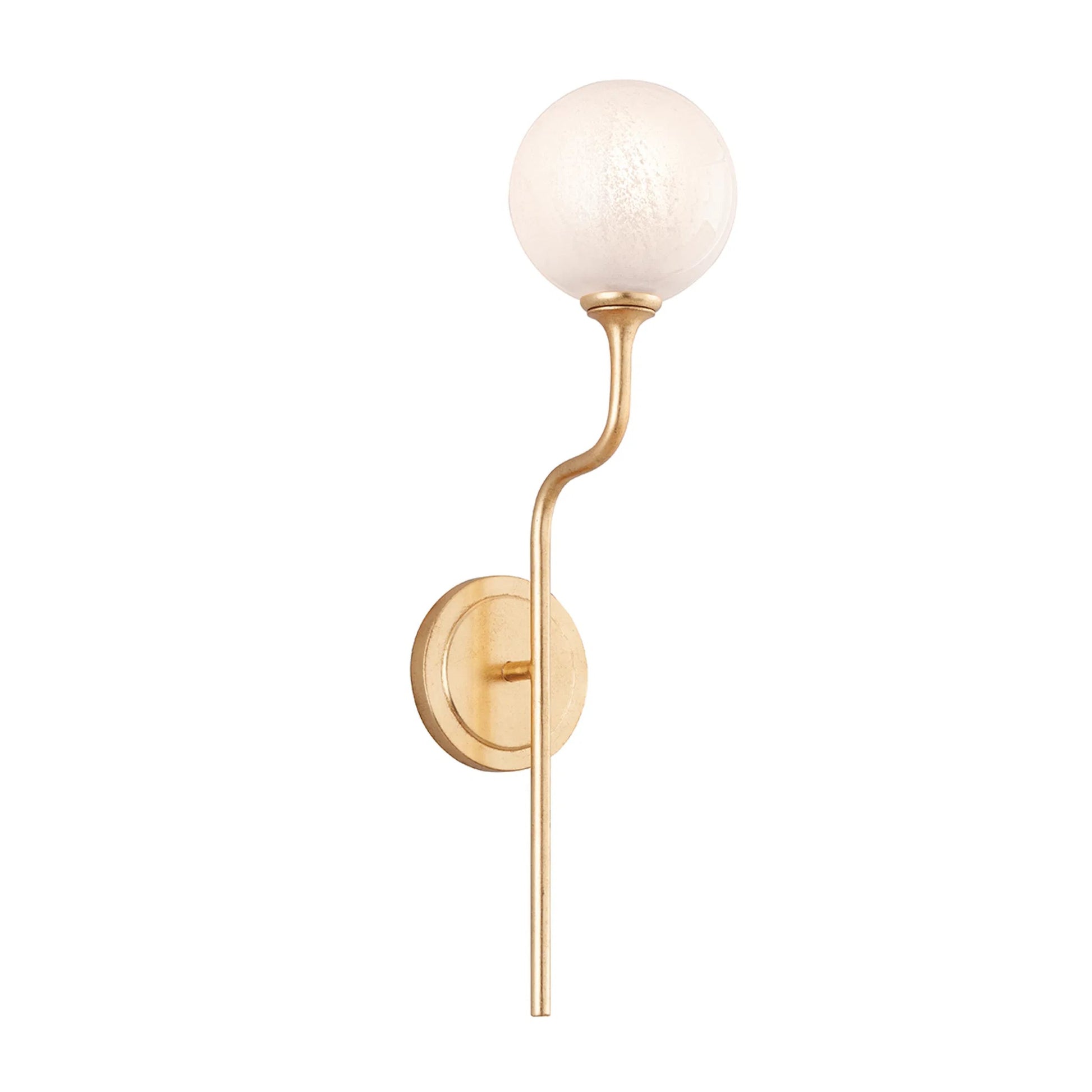 Onyx Wall Sconce by Corbett in vintage gold leaf. Made from steel in a modern style.