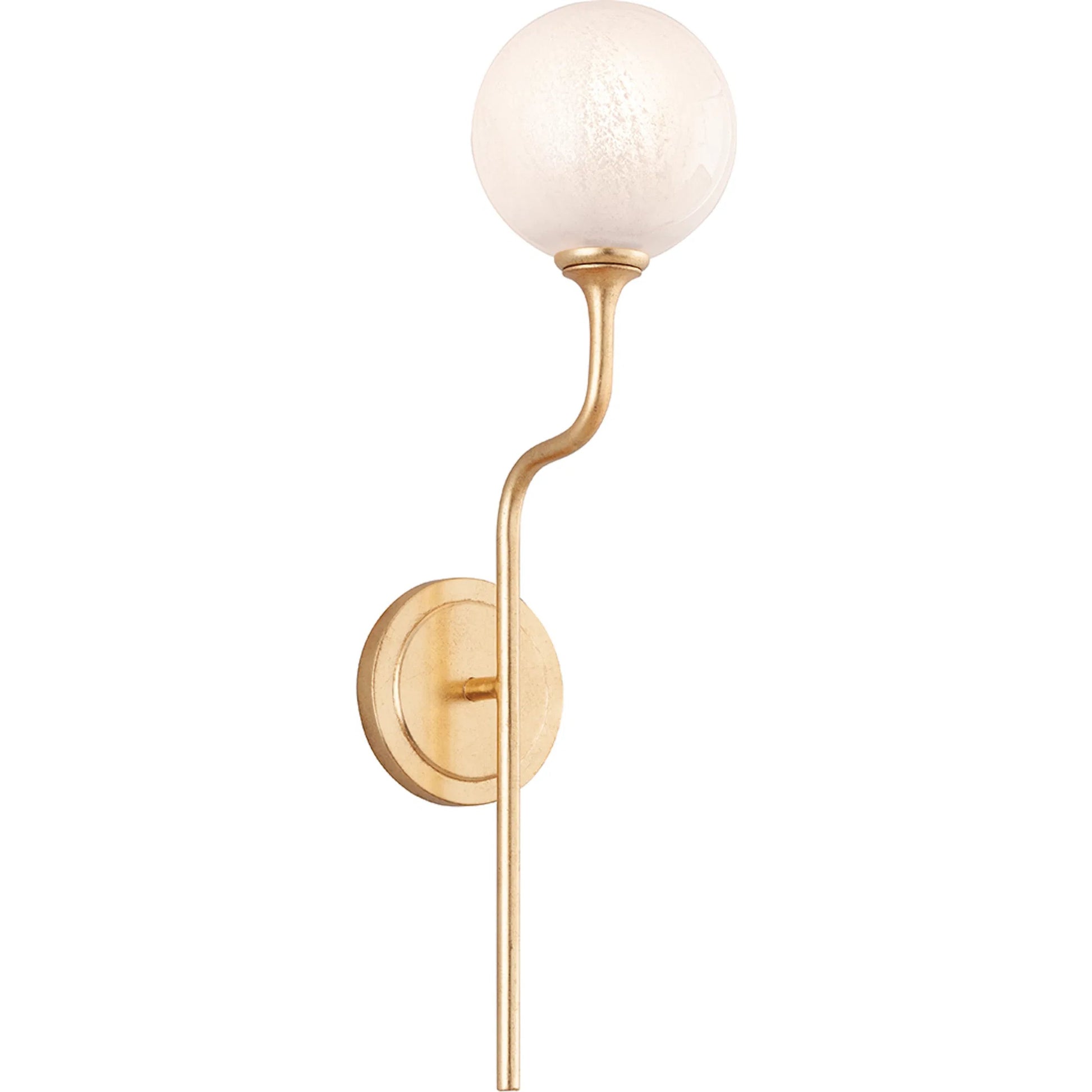 Onyx Wall Sconce by Corbett in vintage gold leaf. Made from steel in a modern style.
