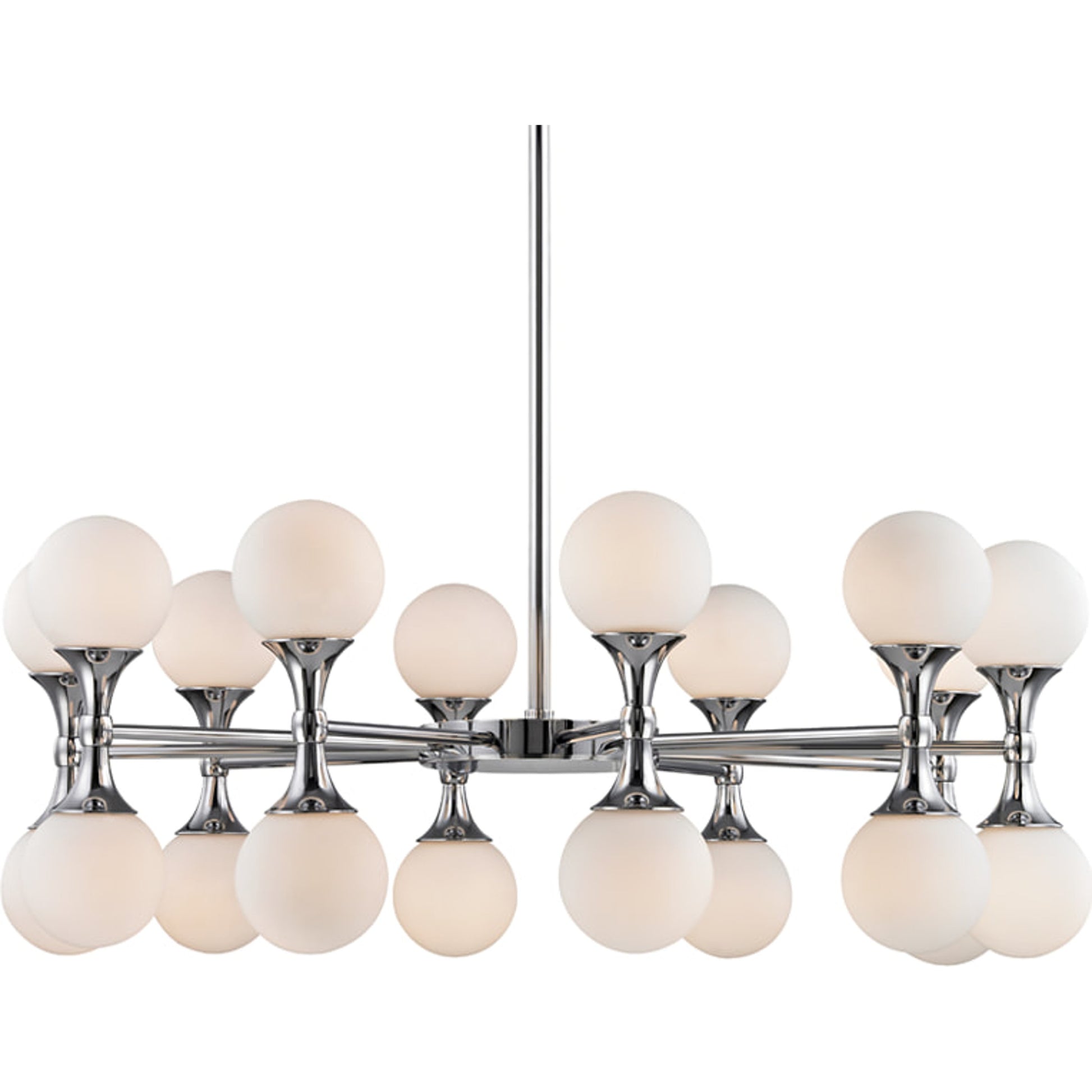 Astoria Chandelier by Hudson Valley in aged brass. Made from steel in a modern style.