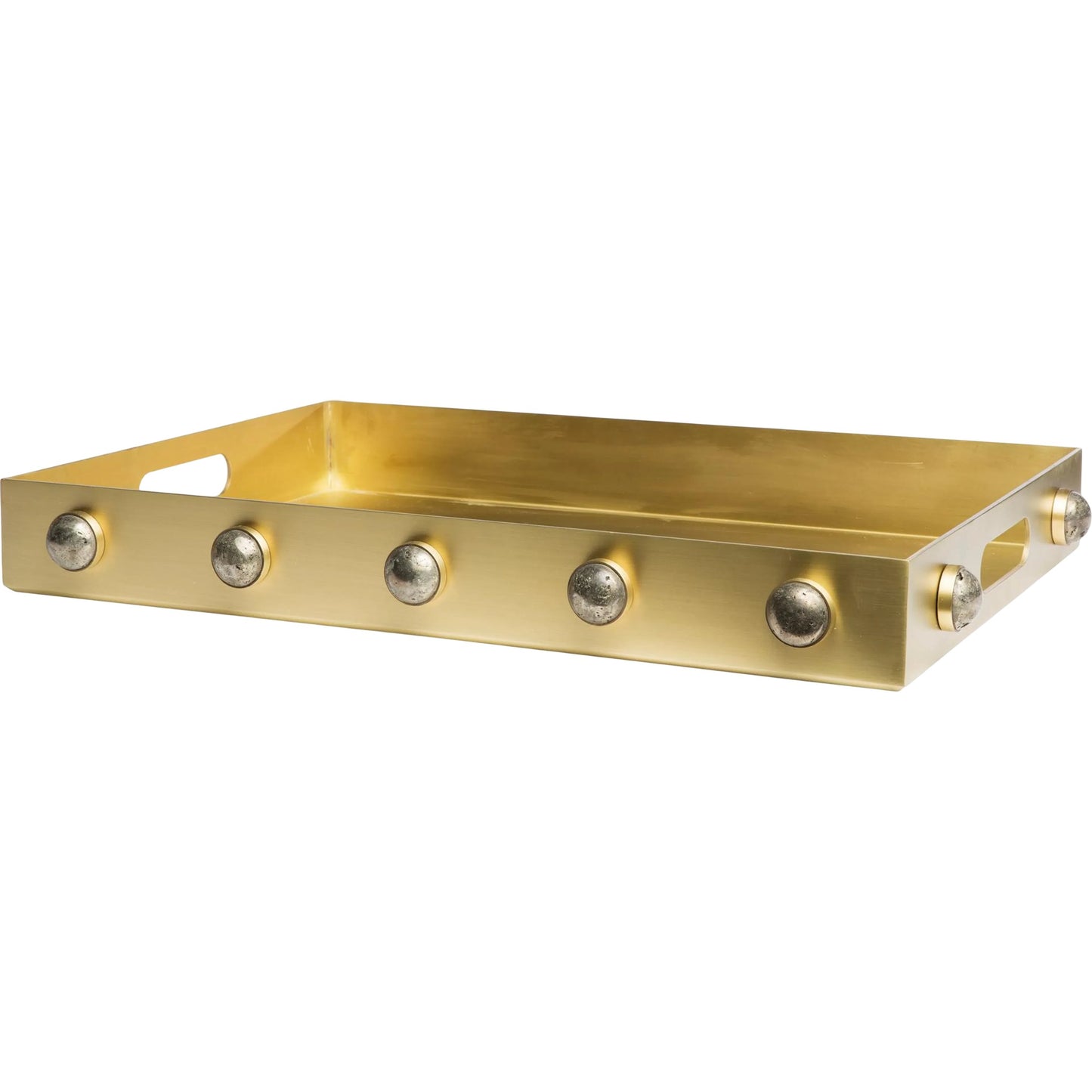 003 SI-2446445 | Primary Silo | Pandora Pyrite Tray by Global Views. Made from stainless steel, pandora pyrite in a eclectic & global style.