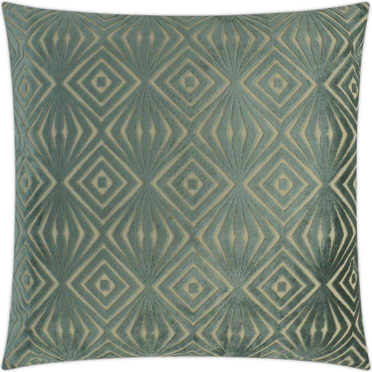 Gee Oh Pillow by DV Kap Home in spa. Made from 50% viscose, 28% polyester, 22% cotton in a unique style.