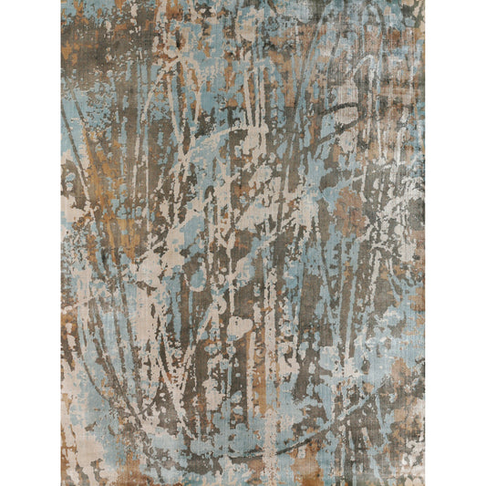 Koda 3333 Rug by Exquisite Rugs in blue, brown. Made from bamboo silk in a unique style.