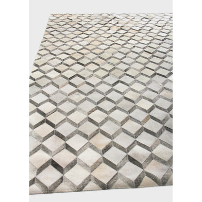 Natural Hide Rug - Ivory, Silver by Exquisite Rugs in ivory, silver. Made from leather hide in a unique style.
