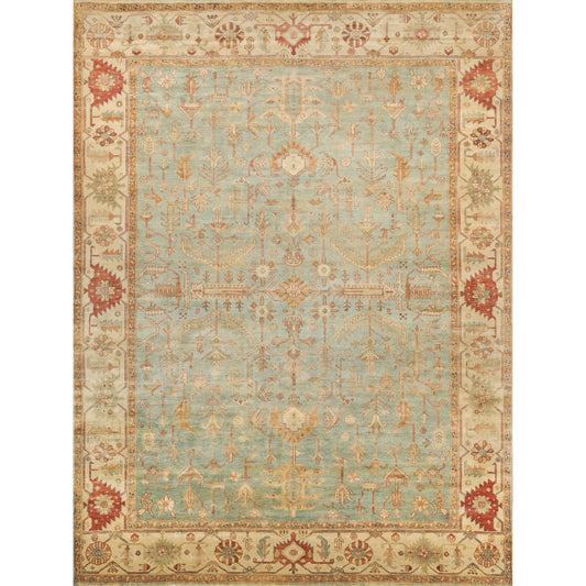 Antique Weave Serapi Rug by Exquisite Rugs in light blue, ivory. Made from new zealand wool in a unique style.