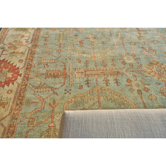 Antique Weave Serapi Rug by Exquisite Rugs in light blue, ivory. Made from new zealand wool in a unique style.