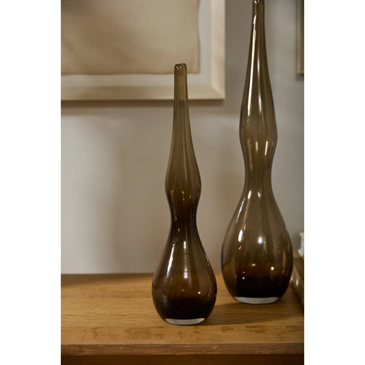 Vorago Vase by Accent Decor in brown. Made from glass in a unique style.
