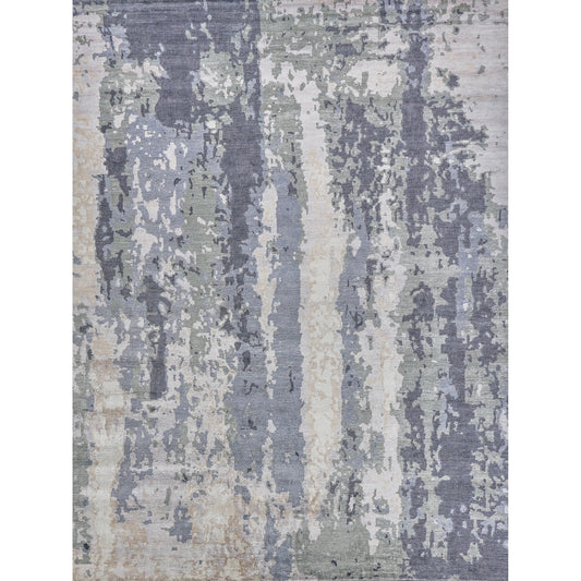 Bamboo Silk 3337 Rug by Exquisite Rugs in blue, gray. Made from bamboo silk in a unique style.