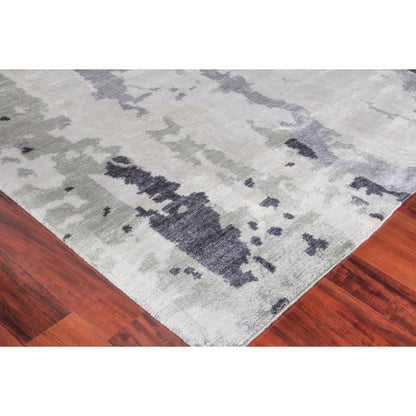Bamboo Silk 3337 Rug by Exquisite Rugs in blue, gray. Made from bamboo silk in a unique style.