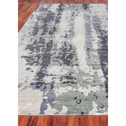 Bamboo Silk 3337 Rug by Exquisite Rugs in blue, gray. Made from bamboo silk in a unique style.