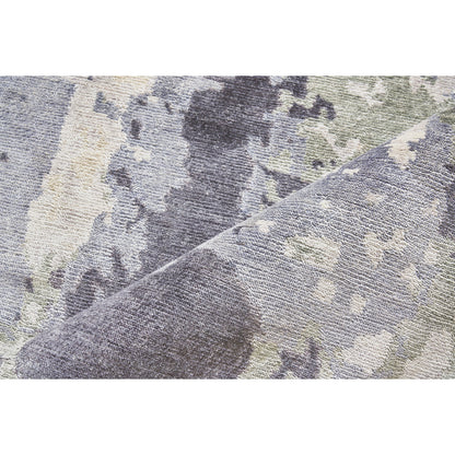 Bamboo Silk 3337 Rug by Exquisite Rugs in blue, gray. Made from bamboo silk in a unique style.
