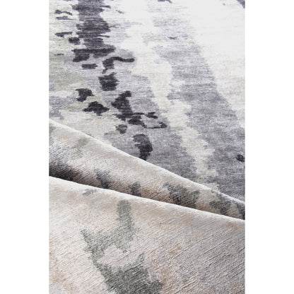 Bamboo Silk 3337 Rug by Exquisite Rugs in blue, gray. Made from bamboo silk in a unique style.