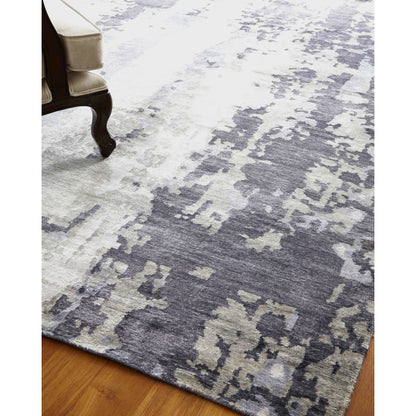 Bamboo Silk 3337 Rug by Exquisite Rugs in blue, gray. Made from bamboo silk in a unique style.