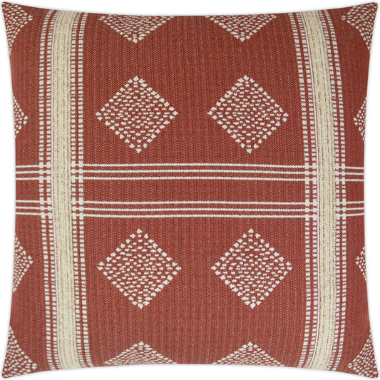 Cultural Pillow by DV Kap Home in brick. Made from 99% polypropylene, 1% polyester in a unique style.