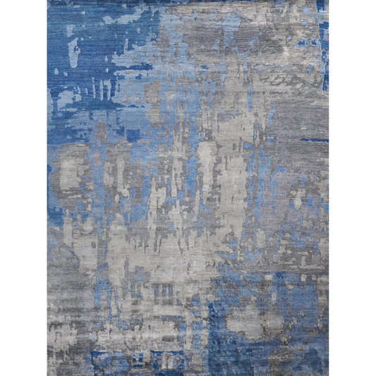 Bamboo Silk 3339 Rug by Exquisite Rugs in blue, gray. Made from bamboo silk in a unique style.