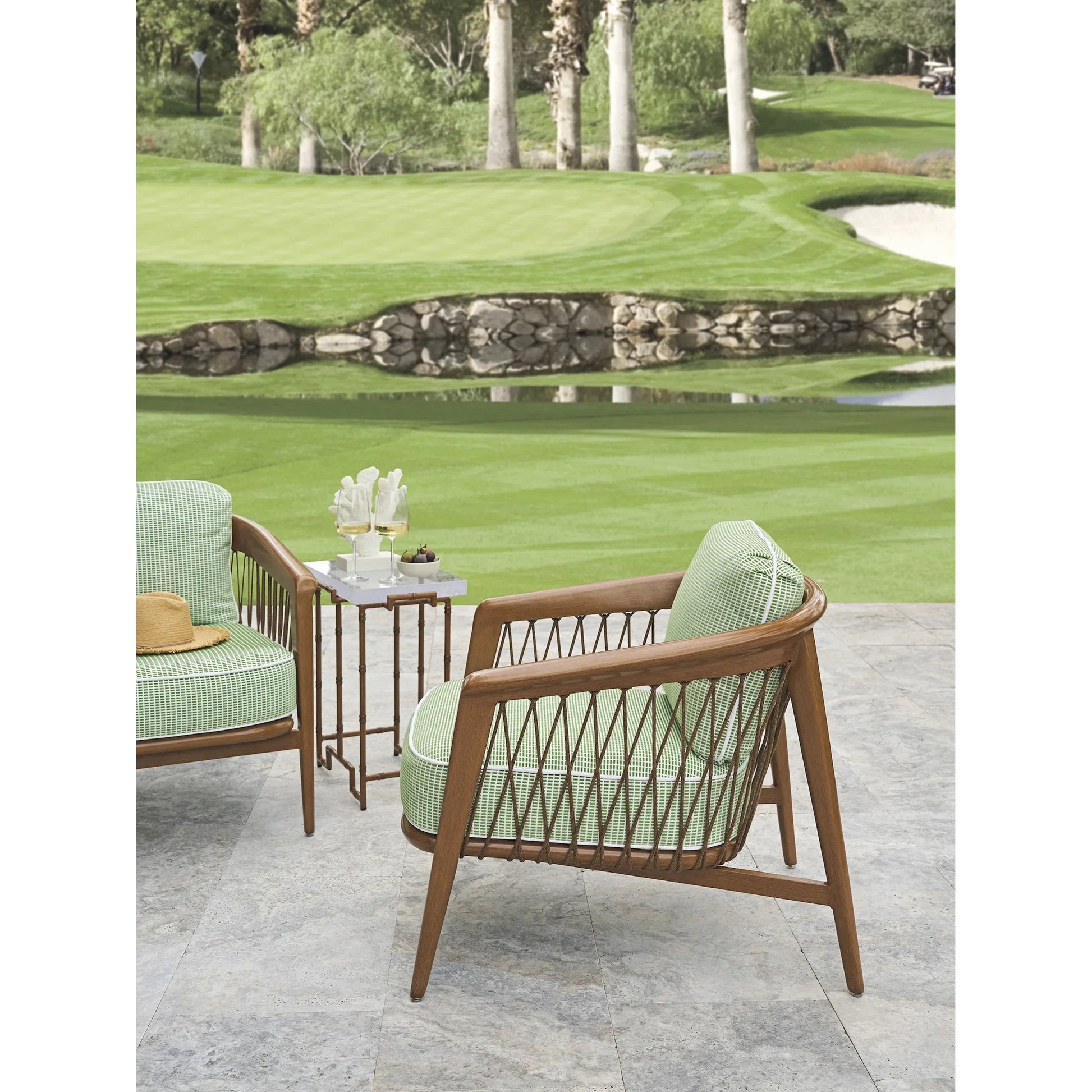 Palm Desert Poolside Accent Table by Tommy Bahama Outdoor in brown. Made from unique in a unique style.