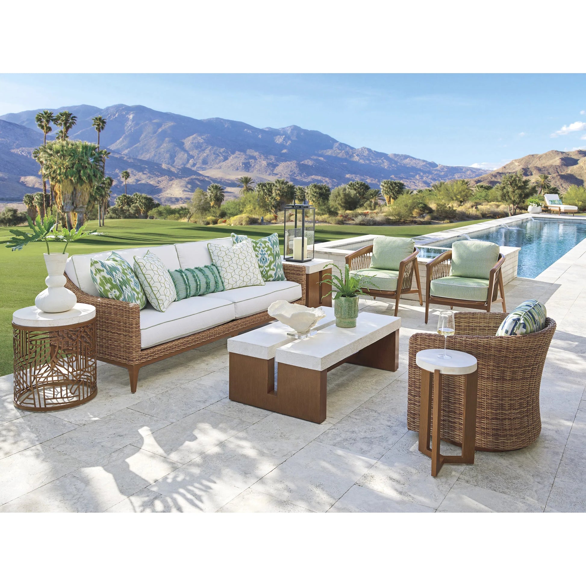 Palm Desert Poolside Sofa by Tommy Bahama Outdoor in 3350 dark brown. Made from unique in a unique style.