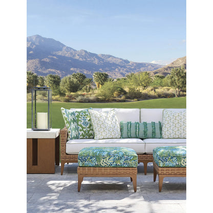 Palm Desert Poolside Rectangular End Table by Tommy Bahama Outdoor in white agate. Made from wood, stone in a transitional style.