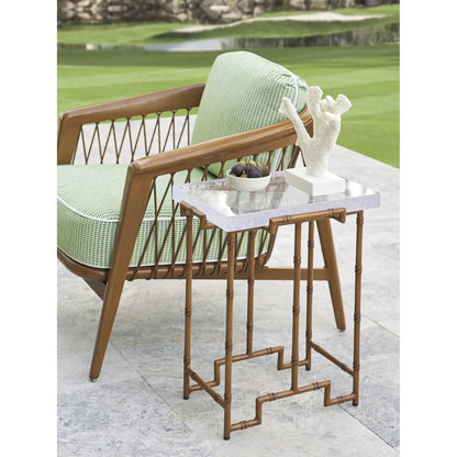 Palm Desert Poolside Accent Table by Tommy Bahama Outdoor in brown. Made from unique in a unique style.