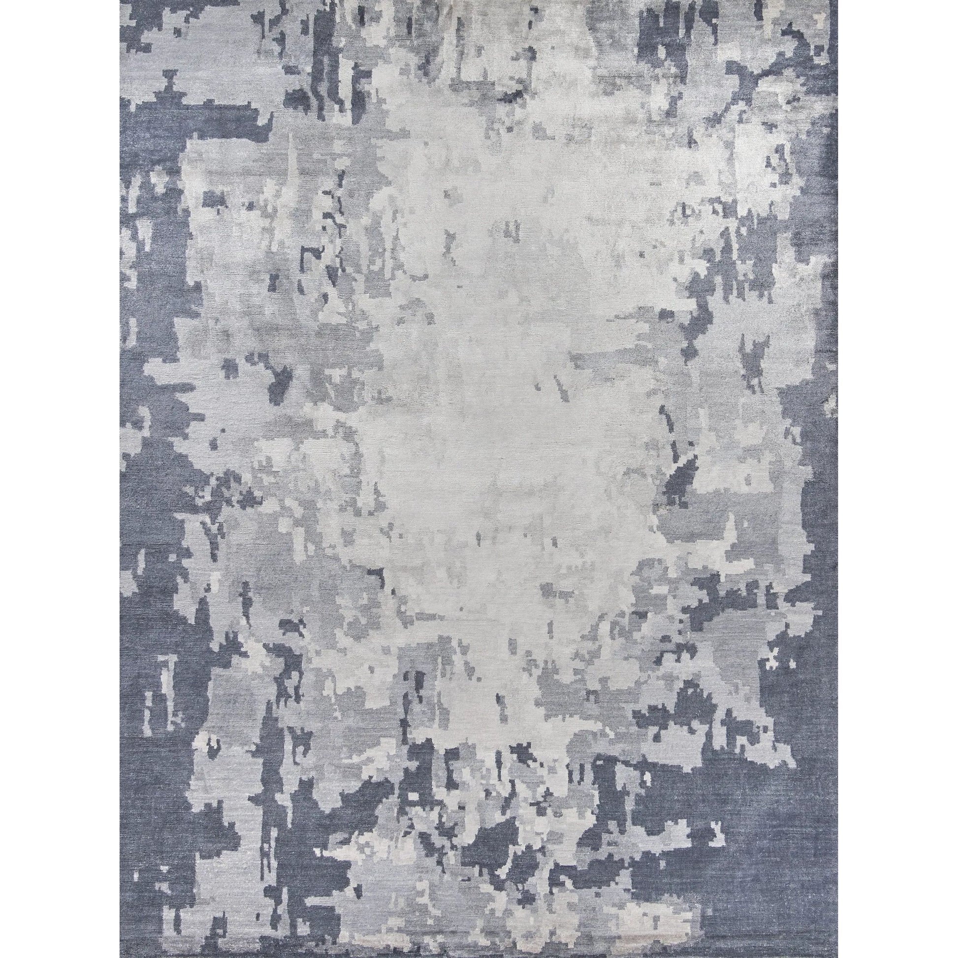 Bamboo Silk Rug by Exquisite Rugs in blue, gray. Made from bamboo silk in a unique style.
