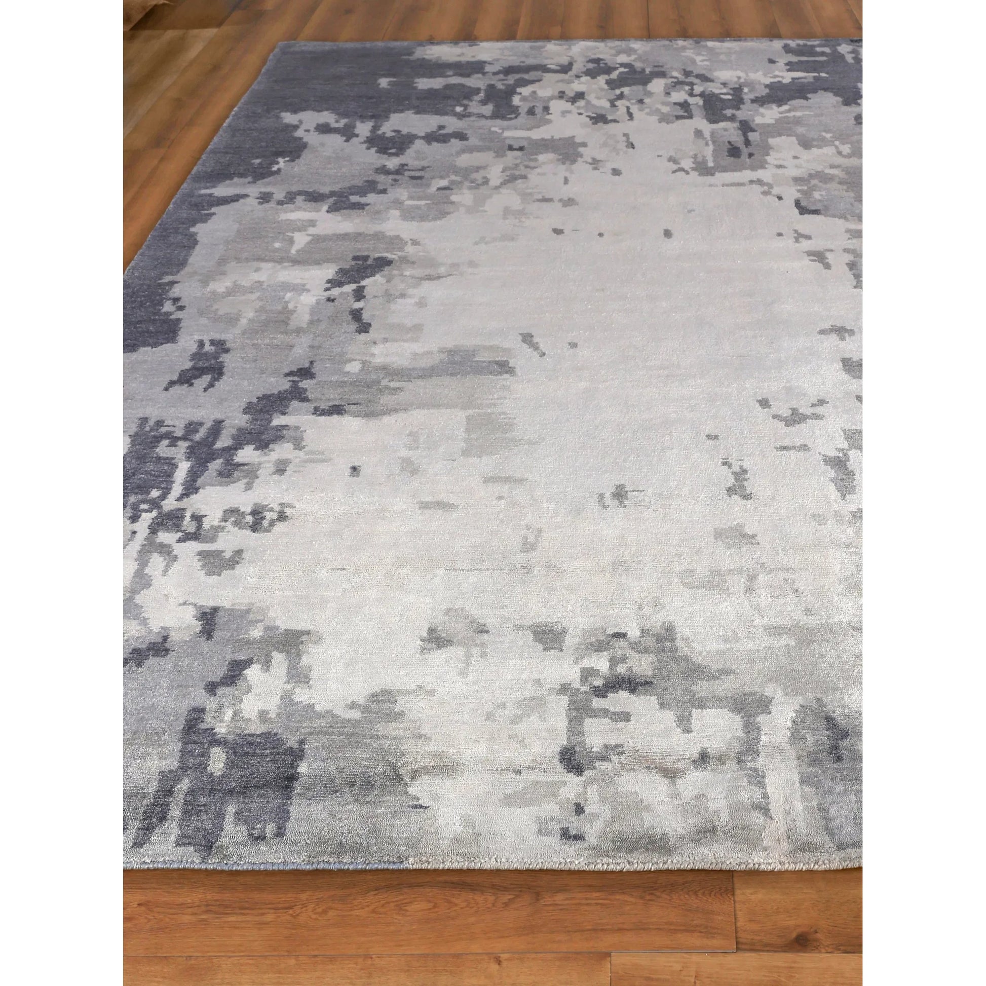 Bamboo Silk Rug by Exquisite Rugs in blue, gray. Made from bamboo silk in a unique style.