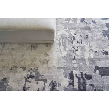 Bamboo Silk Rug by Exquisite Rugs in blue, gray. Made from bamboo silk in a unique style.