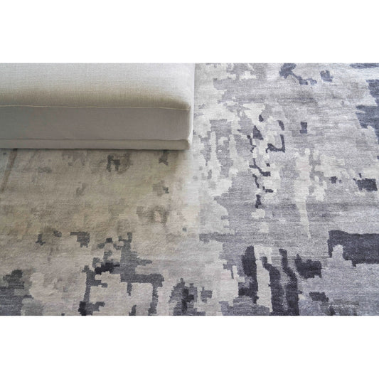 Bamboo Silk Rug by Exquisite Rugs in blue, gray. Made from bamboo silk in a unique style.