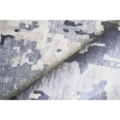 Bamboo Silk Rug by Exquisite Rugs in blue, gray. Made from bamboo silk in a unique style.