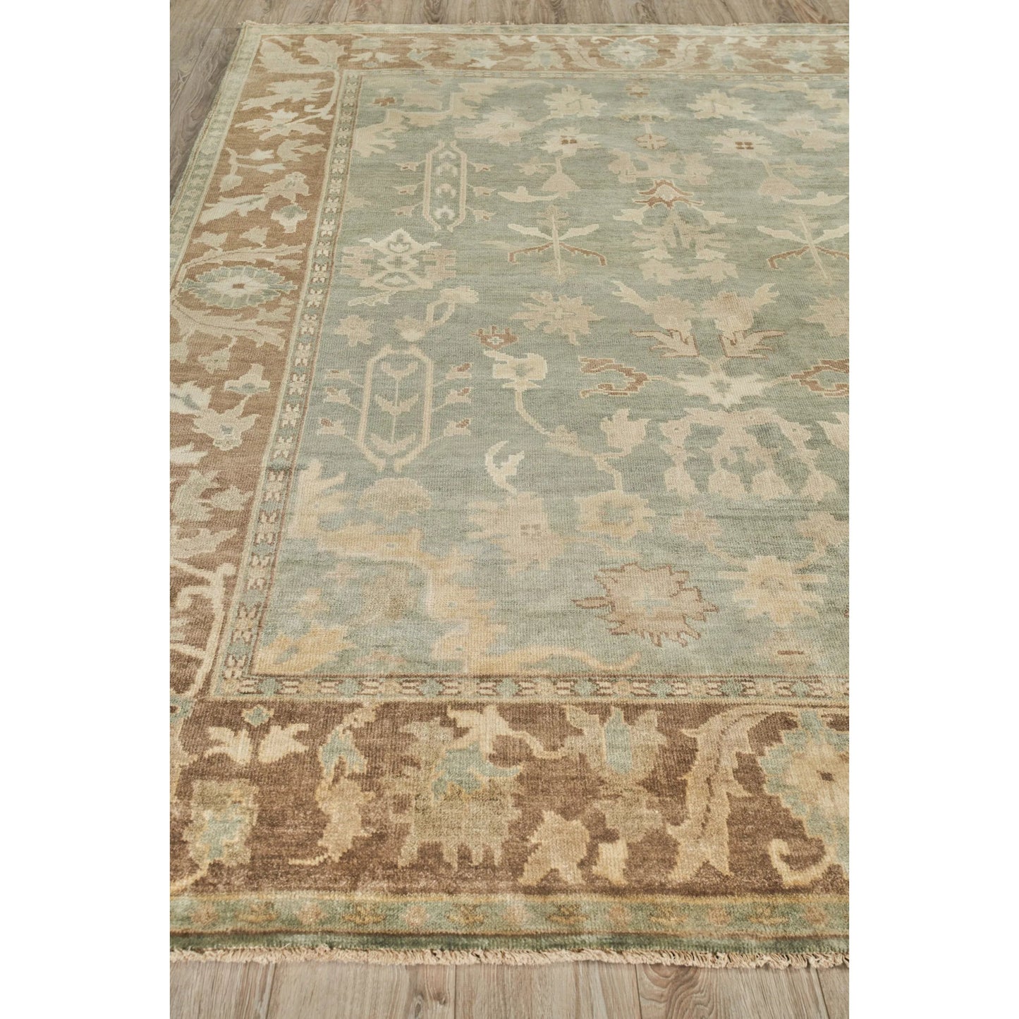 016 SI-2383882 | Lifestyle | Antique Weave Oushak 3346 Rug by Exquisite Rugs in blue, light brown. Made from new zealand wool in a unique style.