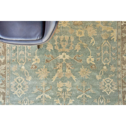 Antique Weave Oushak 3346 Rug by Exquisite Rugs in blue, light brown. Made from new zealand wool in a unique style.