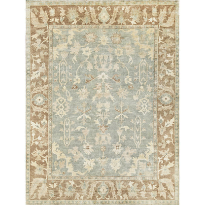 Antique Weave Oushak Rug - Blue, Light Brown by Exquisite Rugs in blue/light brown. Made from unique in a unique style.