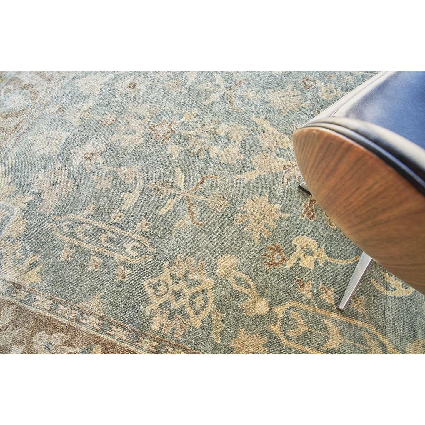 005 SI-1826964,SI-1826965,SI-1826966,SI-1826967,SI-1826968,SI-1826969 | Lifestyle | Antique Weave Oushak Rug - Blue, Light Brown by Exquisite Rugs in blue/light brown. Made from unique in a unique style.