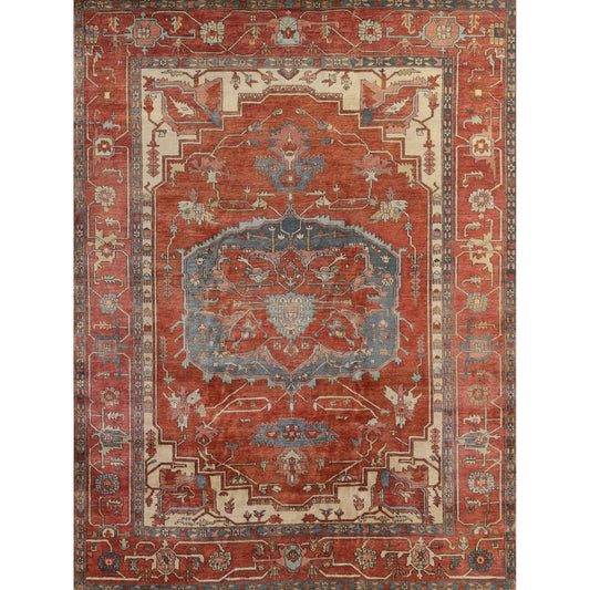 Antique Weave Serapi 3347 Rug by Exquisite Rugs in rust, ivory. Made from new zealand wool in a unique style.